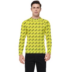 Fern Pattern 2 Yellow Men s Long Sleeve Rash Guard by violetheavensky