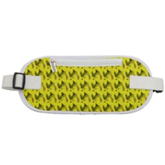 Fern Pattern 2 Yellow Rounded Waist Pouch by violetheavensky