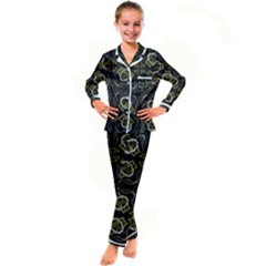 Abstract Pattern Geometric Backgrounds   Kid s Satin Long Sleeve Pajamas Set by Eskimos