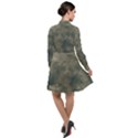 Algae Texture Patttern Long Sleeve Chiffon Shirt Dress View2