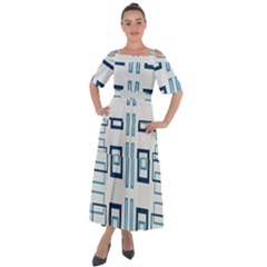 Abstract Pattern Geometric Backgrounds   Shoulder Straps Boho Maxi Dress  by Eskimos