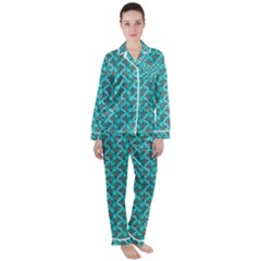 Digital Illusion Satin Long Sleeve Pajamas Set by Sparkle