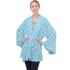 Frozen Forest Long Sleeve Velvet Kimono  by Sparkle