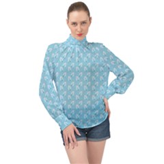 Frozen Forest High Neck Long Sleeve Chiffon Top by Sparkle