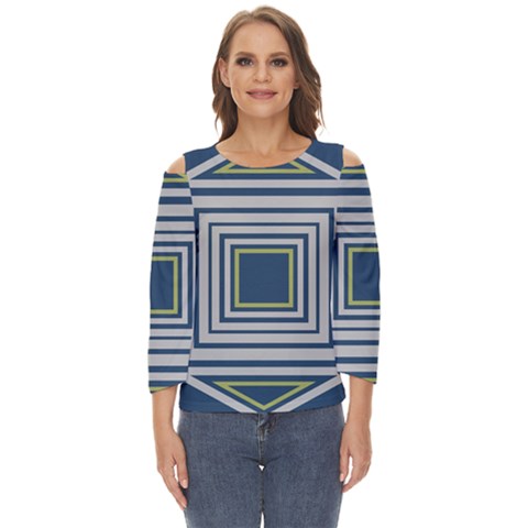 Abstract Pattern Geometric Backgrounds   Cut Out Wide Sleeve Top by Eskimos