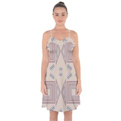 Abstract Pattern Geometric Backgrounds   Ruffle Detail Chiffon Dress by Eskimos