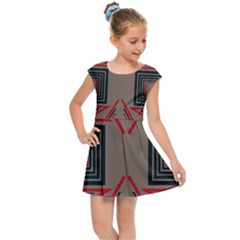 Abstract Pattern Geometric Backgrounds   Kids  Cap Sleeve Dress by Eskimos