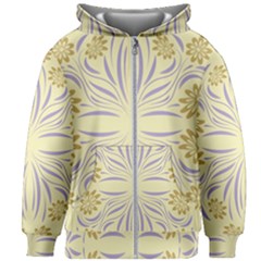 Folk Flowers Print Floral Pattern Ethnic Art Kids  Zipper Hoodie Without Drawstring by Eskimos