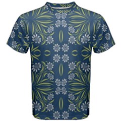 Folk Flowers Print Floral Pattern Ethnic Art Men s Cotton Tee by Eskimos