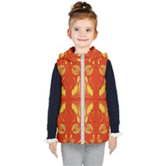 Folk Flowers Print Floral Pattern Ethnic Art Kids  Hooded Puffer Vest by Eskimos