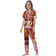 Picsart 22-03-21 13-33-20-883 Kids  Satin Short Sleeve Pajamas Set by jellybeansanddinosaurs