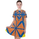 Abstract pattern geometric backgrounds   Short Sleeve Shoulder Cut Out Dress  View1