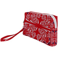 Floral Folk Damask Pattern Fantasy Flowers  Wristlet Pouch Bag (small) by Eskimos