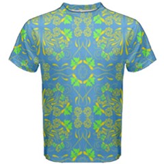 Floral Folk Damask Pattern Fantasy Flowers  Men s Cotton Tee by Eskimos