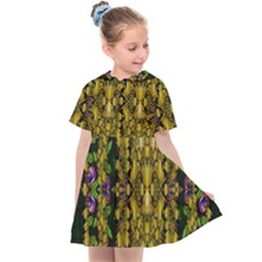 Fanciful Fantasy Flower Forest Kids  Sailor Dress by pepitasart