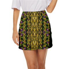 Fanciful Fantasy Flower Forest Mini Front Wrap Skirt by pepitasart