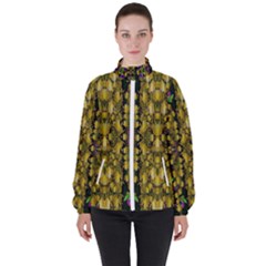 Fanciful Fantasy Flower Forest Women s High Neck Windbreaker by pepitasart