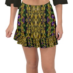 Fanciful Fantasy Flower Forest Fishtail Mini Chiffon Skirt by pepitasart