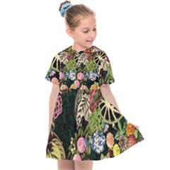 Tropical Pattern Kids  Sailor Dress by CoshaArt