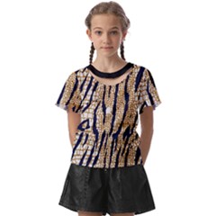 Tiger Snake Black 7000 Kids  Front Cut Tee by MickiRedd