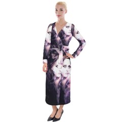 Sakura Girl Velvet Maxi Wrap Dress by MRNStudios