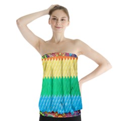 Mandalas-1084082 Textured-rainbow Strapless Top by jellybeansanddinosaurs