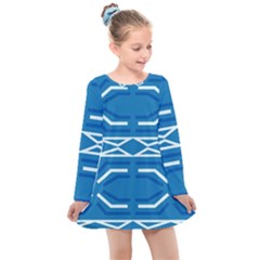 Abstract Pattern Geometric Backgrounds   Kids  Long Sleeve Dress by Eskimos