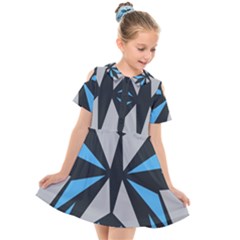 Abstract Pattern Geometric Backgrounds   Kids  Short Sleeve Shirt Dress by Eskimos