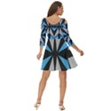 Abstract pattern geometric backgrounds   Shoulder Cut Out Zip Up Dress View4