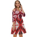 Abstract pattern geometric backgrounds   Shoulder Cut Out Zip Up Dress View3