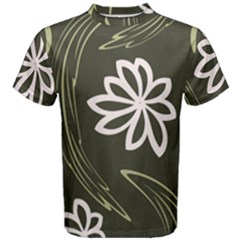 Folk Flowers Print Floral Pattern Ethnic Art Men s Cotton Tee by Eskimos