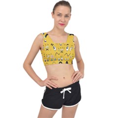 Emojis V-back Sports Bra by Sparkle