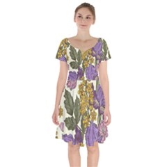 Spring Floral Short Sleeve Bardot Dress by Sparkle