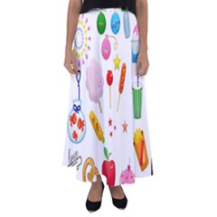 Summer-fair-food-goldfish Copy Copy Flared Maxi Skirt by Nexatart