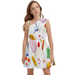 Summer-fair-food-goldfish Copy Copy Kids  One Shoulder Party Dress by Nexatart