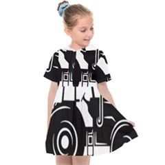 Black-farm-tractor-cut Kids  Sailor Dress by DinzDas