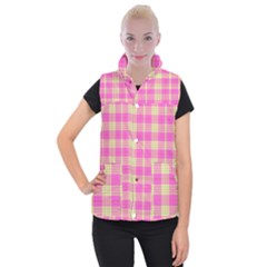 Pink Tartan 4 Women s Button Up Vest by tartantotartanspink