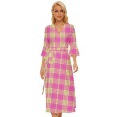 Pink Tartan 4 Midsummer Wrap Dress by tartantotartanspink