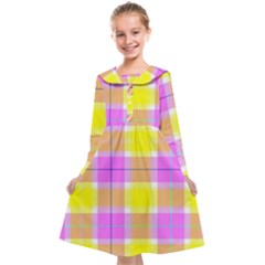 Pink Tartan-8 Kids  Midi Sailor Dress by tartantotartanspink