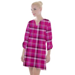 Pink Tartan-9 Open Neck Shift Dress by tartantotartanspink