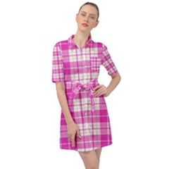 Pink Tartan Belted Shirt Dress by tartantotartanspink