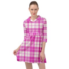 Pink Tartan Mini Skater Shirt Dress by tartantotartanspink