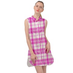 Pink Tartan Sleeveless Shirt Dress by tartantotartanspink