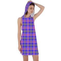 Tartan Purple Racer Back Hoodie Dress by tartantotartanspink