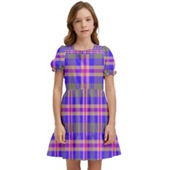 Tartan Purple Kids  Puff Sleeved Dress by tartantotartanspink