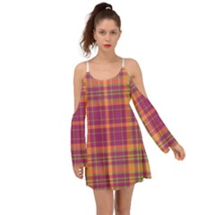 Tartan 9 Kimono Sleeves Boho Dress by tartantotartanspink