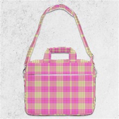 Pink Tartan 4 Macbook Pro Shoulder Laptop Bag  by tartantotartanspink2