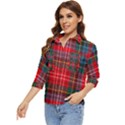 Caledonia Modern Tartan Women s Quarter Sleeve Pocket Shirt View3