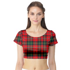 Boyd Modern Tartan 2 Short Sleeve Crop Top by tartantotartansred