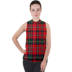 Boyd Modern Tartan 2 Mock Neck Chiffon Sleeveless Top by tartantotartansred